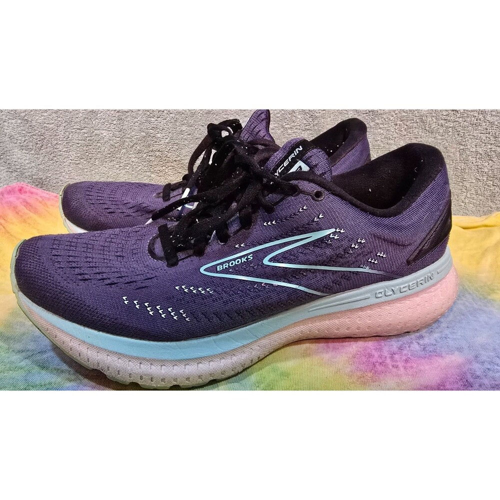 Brooks Glycerin 19 Women’s 9 B Running Shoes Purple Blue 1203431B473